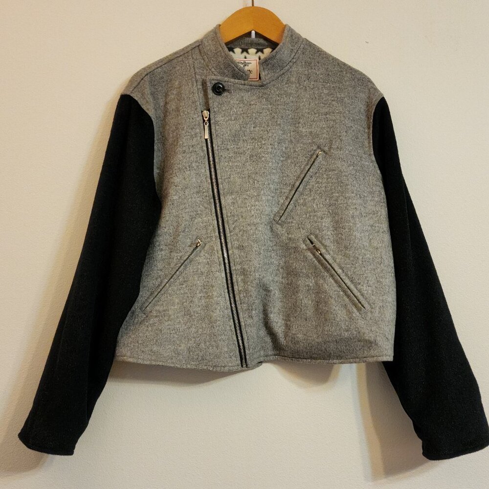 Piplette By Alice Ritter Women Jacket Coat Black Gray Lambwool L/G Athleisure